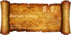 Bertan Vince névjegykártya